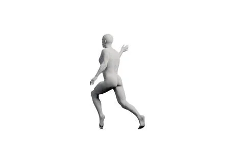 Mannequin running in white studio Stock Illustration