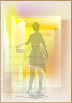 Mannequin in a shop window Stock Illustration