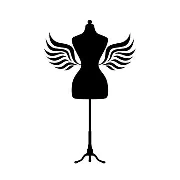 Mannequin silhouette with wings. Vector Illustration