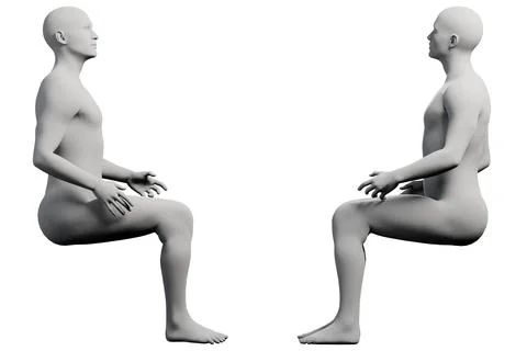 Mannequin sitting grid studio イラスト素材