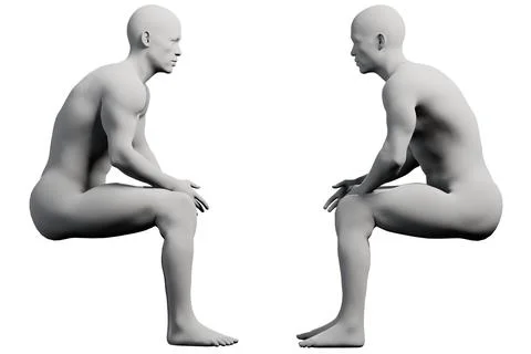 Mannequin sitting grid studio Illustrazione stock