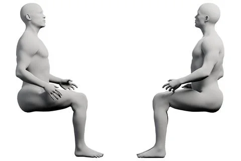 Mannequin sitting grid studio Stockillustratie