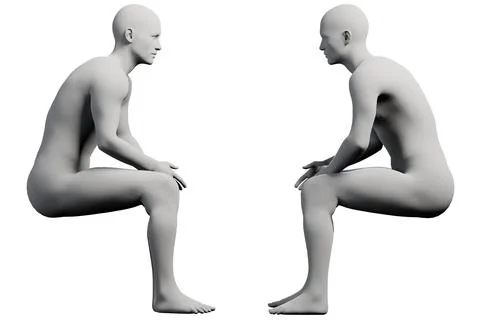 Mannequin sitting grid white background 스톡 일러스트