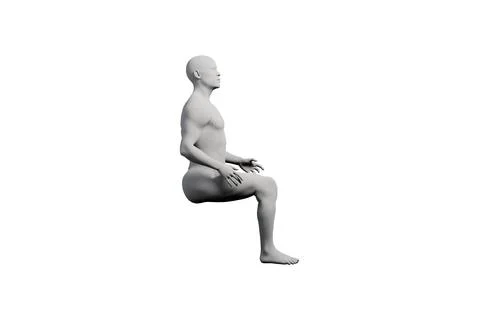 Mannequin sitting side view white background イラスト素材