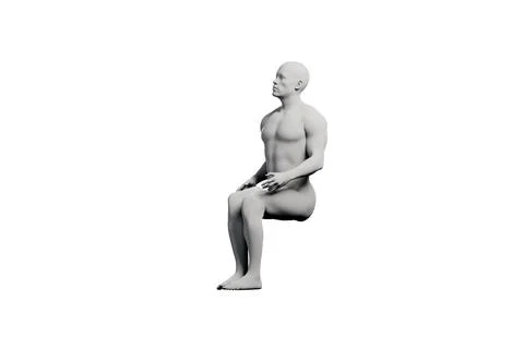 Mannequin sitting side view white background イラスト素材