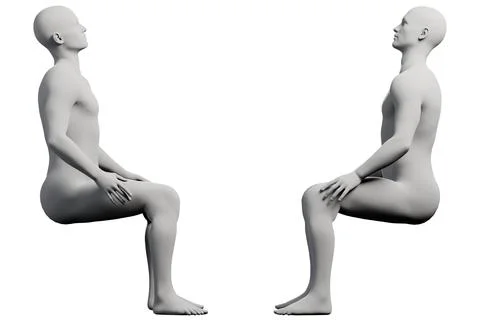 Mannequin sitting in studio grid 스톡 일러스트
