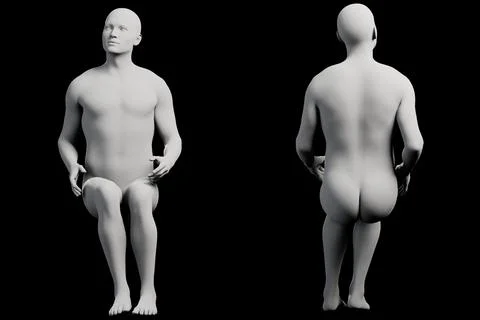 Mannequin sitting in studio Stock Illustration