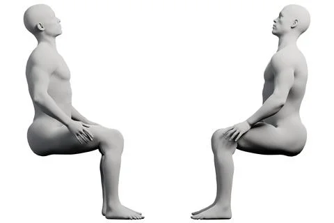 Mannequin sitting in studio Illustrazione stock