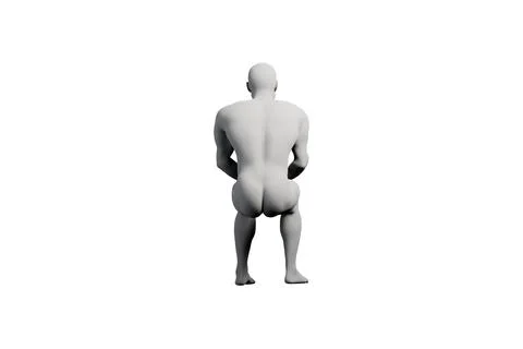 Mannequin standing back view white background Stock Illustration