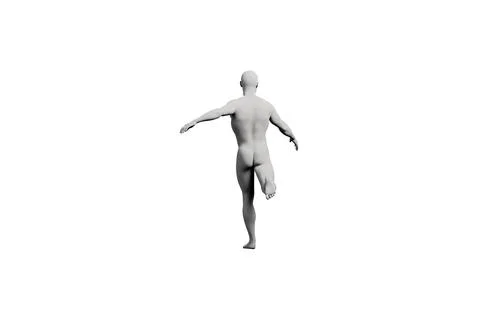 Mannequin standing back view white background Stock Illustration