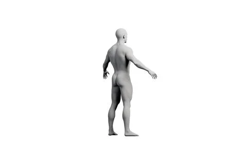 Mannequin standing in black studio Stock Illustration