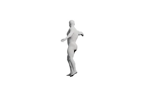 Mannequin standing in black studio Stock Illustration