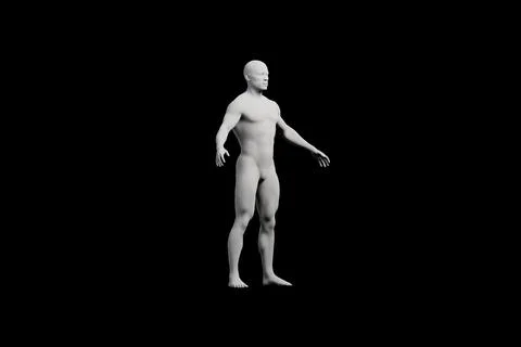 Mannequin standing front three-quarter view black background Stock Illustration