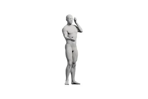 Mannequin standing in front three-quarter view against black Stock Illustration