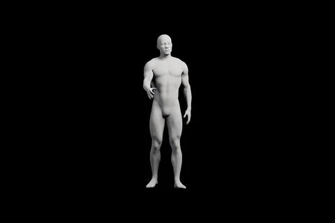 Mannequin standing front view black background Stock Illustration