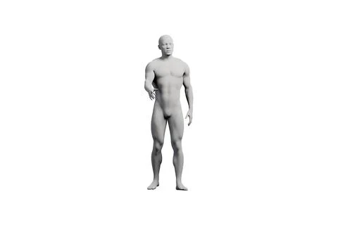 Mannequin standing front view white background Stock Illustration