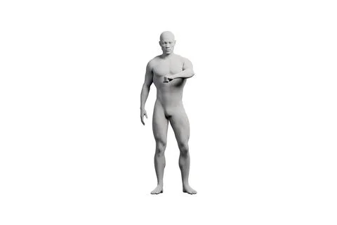 Mannequin standing front view white background Stock Illustration
