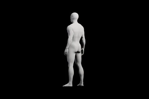 Mannequin standing full body black background Stock Illustration