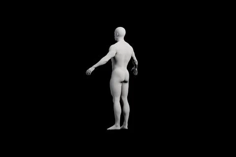 Mannequin standing side view black background Stock Illustration
