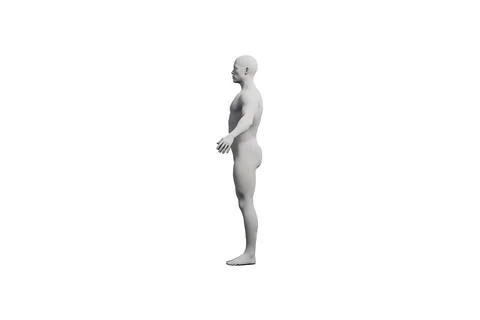 Mannequin standing side view on black background Stock Illustration