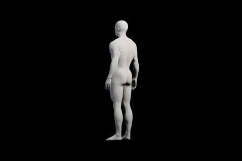 Mannequin standing side view black background Stock Illustration
