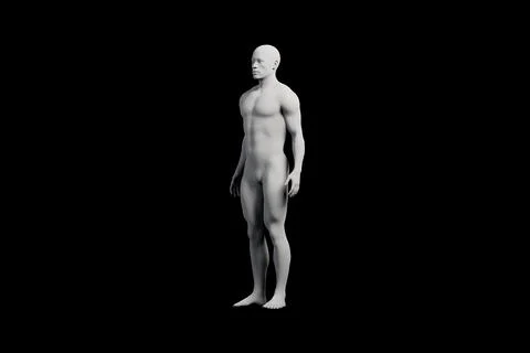 Mannequin standing side view black background Stock Illustration