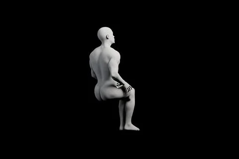 Mannequin standing side view black background Stock Illustration