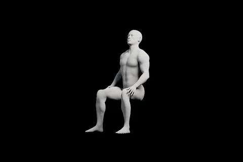 Mannequin standing side view black background Illustrazione stock