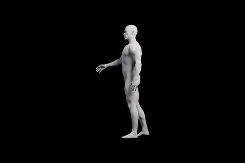 Mannequin standing side view black background Stock Illustration