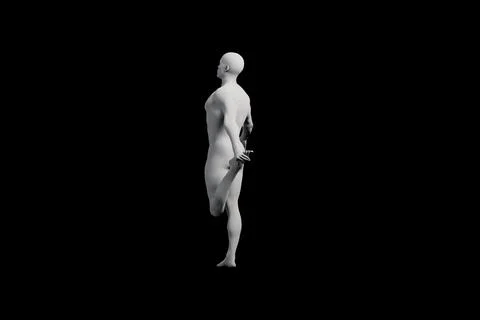 Mannequin standing side view black background Stock Illustration
