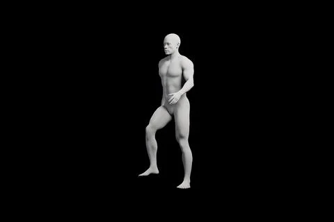 Mannequin standing side view black background Illustrazione stock