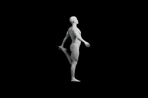 Mannequin standing side view studio lighting Stock Illustration
