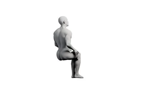 Mannequin standing side view white background Stock Illustration