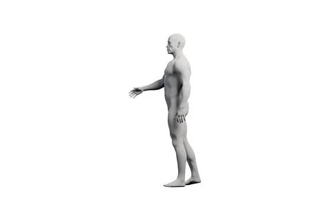 Mannequin standing side view white background Stock Illustration