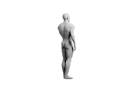 Mannequin standing side view white background Stock Illustration