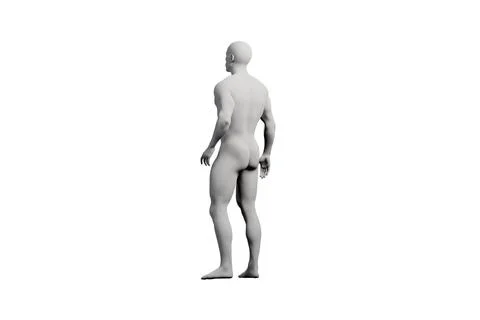 Mannequin standing side view white background Stock Illustration