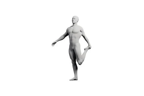 Mannequin standing in studio with white background Stock Illustration