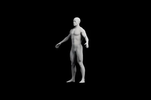 Mannequin standing three-quarter view black background Stock Illustration