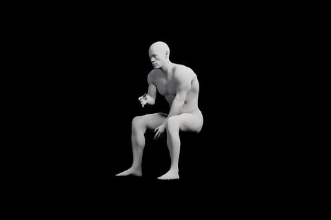 Mannequin standing in three-quarter view against black studio Stock Illustration