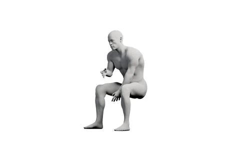 Mannequin standing in three-quarter view against white studio Illustrazione stock