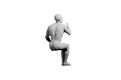 Mannequin standing in three-quarter view against white studio Stock Illustration
