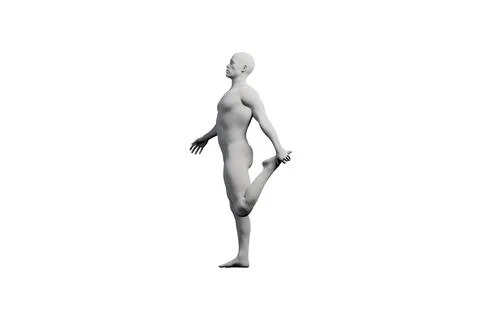 Mannequin striding confidently in studio Stock Illustration