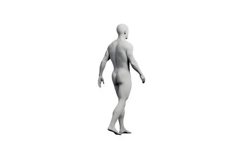 Mannequin striding confidently in white studio Stock Illustration