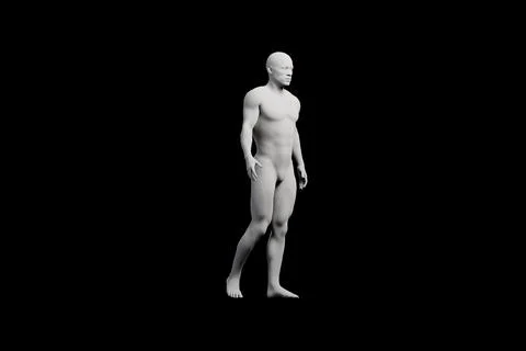 Mannequin striding left front three-quarter view Stock Illustration