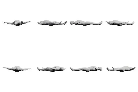 Mannequin swimming grid Stock Illustration