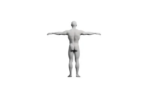 Mannequin T-pose back view black background Stock Illustration