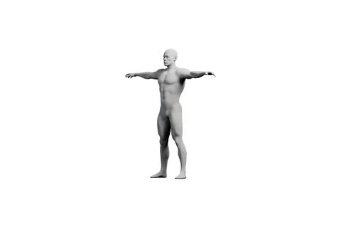Mannequin T-pose in black studio Stock Illustration