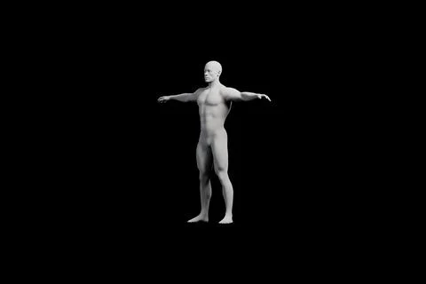 Mannequin T-pose in black studio Stock Illustration