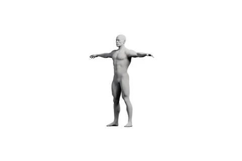 Mannequin T-pose in black studio Stock Illustration