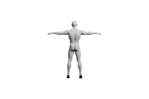 Mannequin T-pose in black studio Stock Illustration